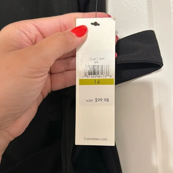 NWT Calvin Klein little black ruffle dress - Picture 4 of 5